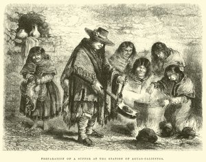 Preparation of a supper at the Station of Aguas-Calientes by Edouard Riou